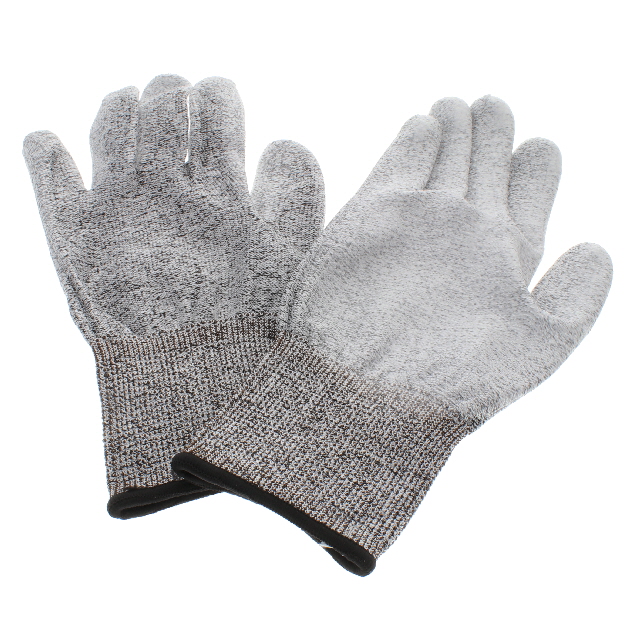 GLOVES POLYETHYLENE GRY/WHT LG