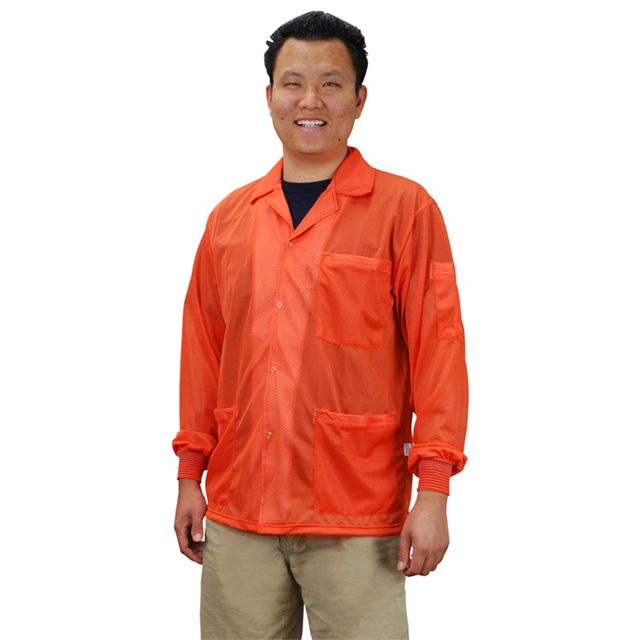 LAB COAT POLY ORANGE MED
