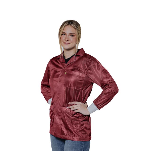 SMOCK JACKET POLY MAROON XSMALL