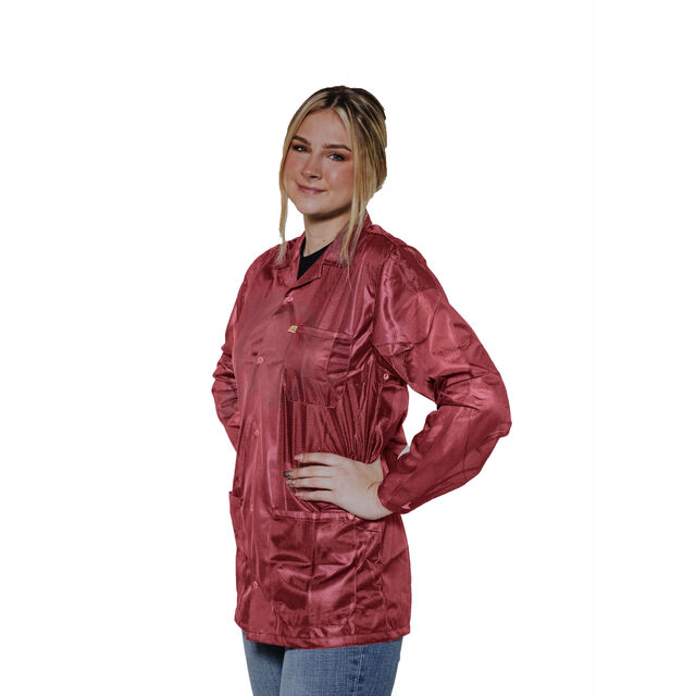 SMOCK JACKET POLY MAROON 4XLG