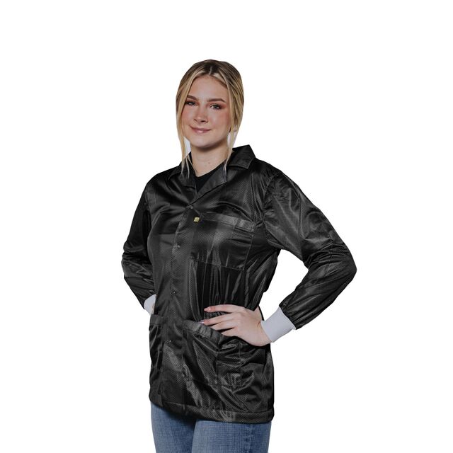 SMOCK JACKET POLY BLACK MED