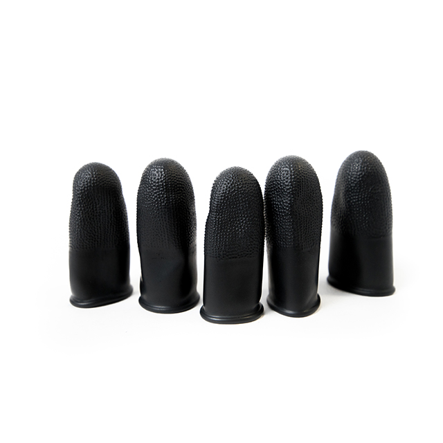FINGER COTS LATEX BLACK SMALL
