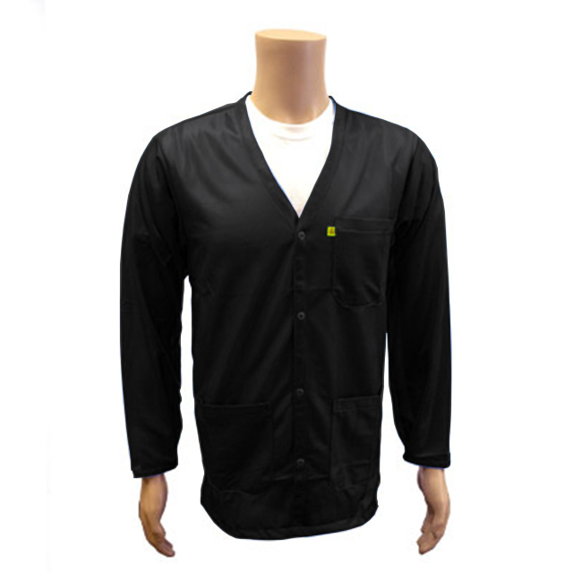 SMOCK JACKET POLY BLACK XSMALL