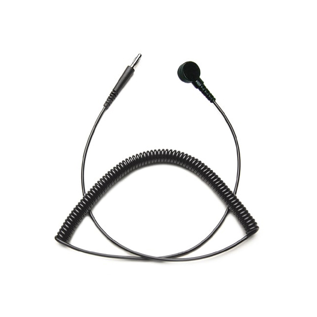 6' COIL CORD, BLACK, 10MM