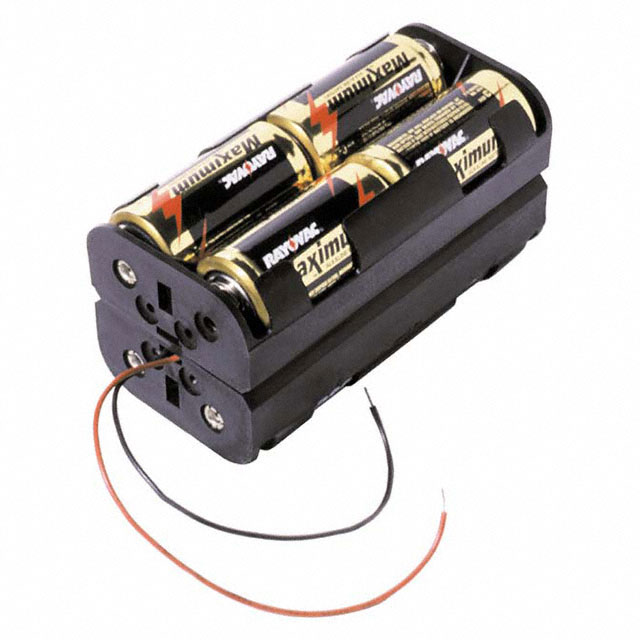 BATTERY HOLDER C 8 CELL 6" LEADS