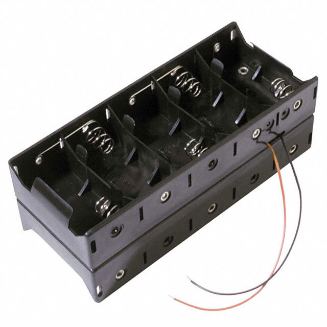 BATT HOLDER D 10 CELL 6" LEADS