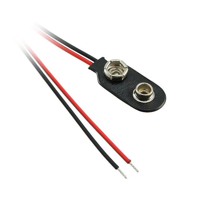 BATT CONNECTOR SNAP 9V 6" LEADS