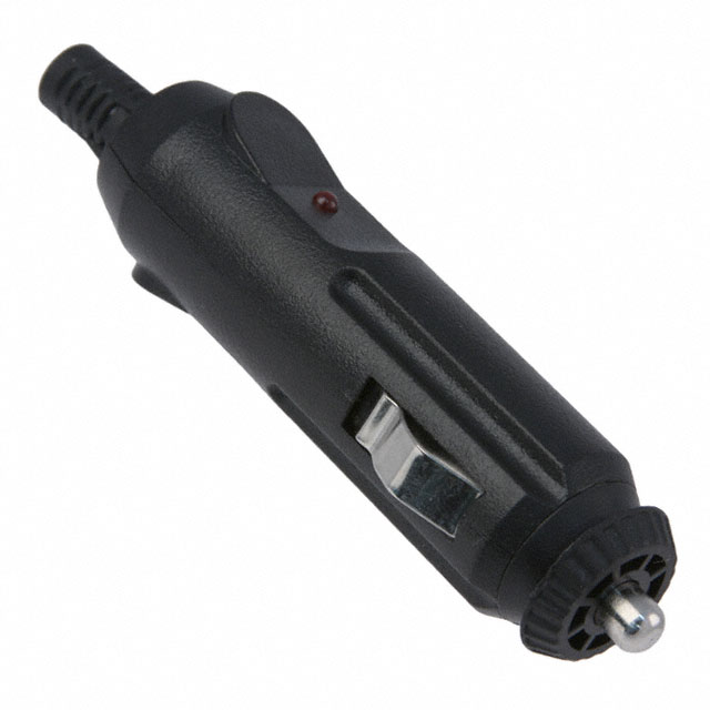 AUTO PWR PLUG 12V 2A W/LED BLACK