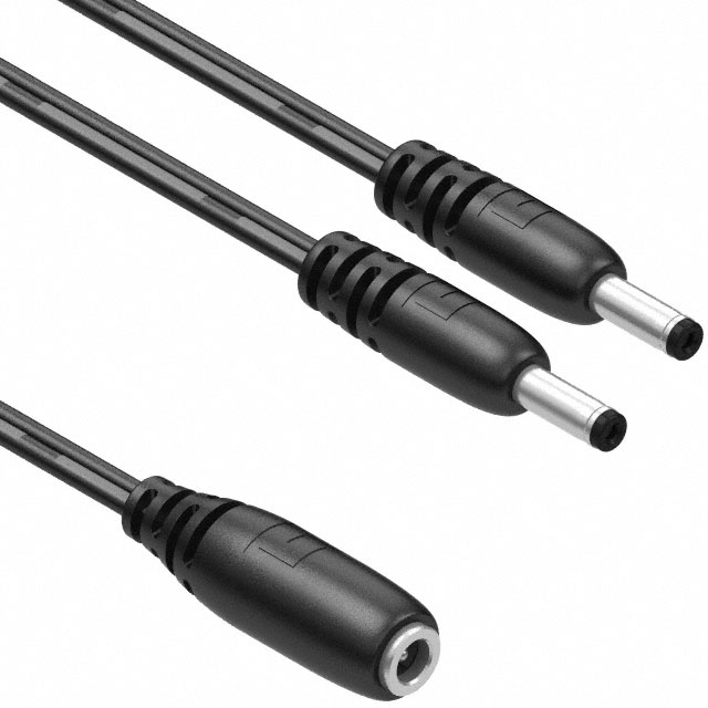 CBL ASSY 1.35MM JACK-PLG FLAT 3'