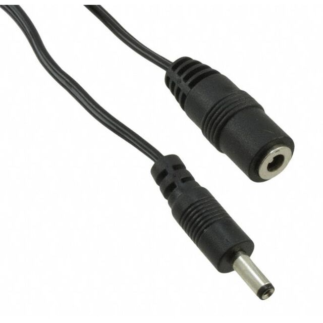CBL ASSY 1.35MM JACK-PLG FLAT 3'