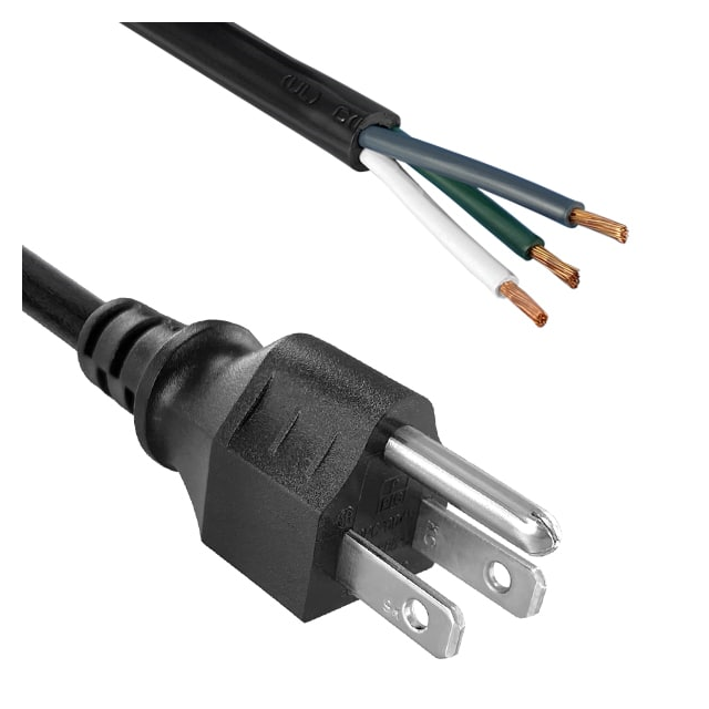 CORD 18AWG NEMA 5-15P TO CBL 6'