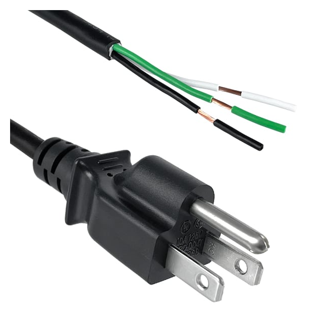 CORD 16AWG NEMA 5-15P TO CBL 10'