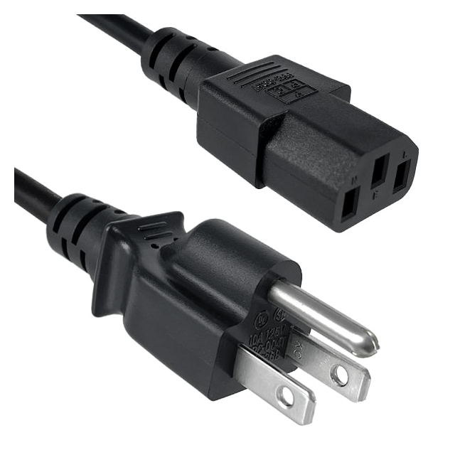 CORD 16AWG NEMA5-15P TO -C13 10'