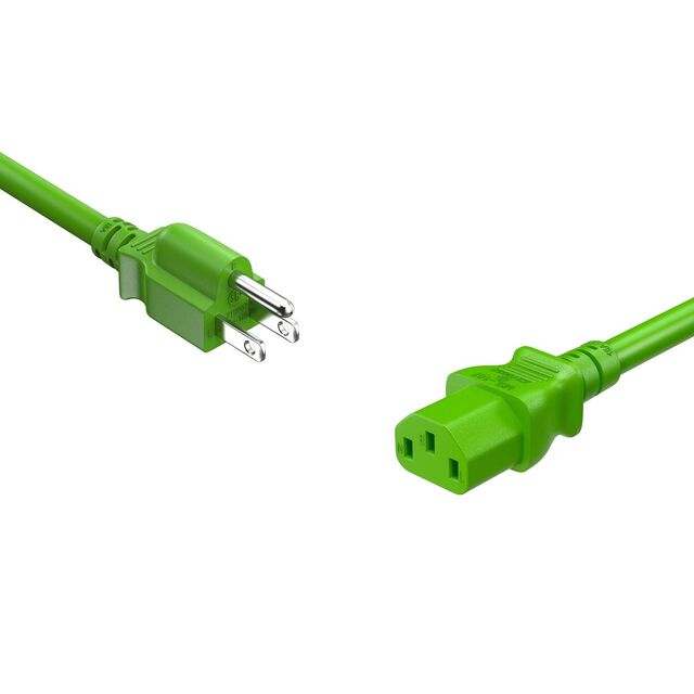 PWR CORD NEMA5-15P/C13 18AWG 1'