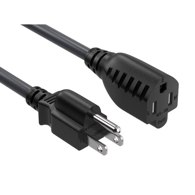 EXTEN PWR CRD 5-15P/15R 16AWG 1'