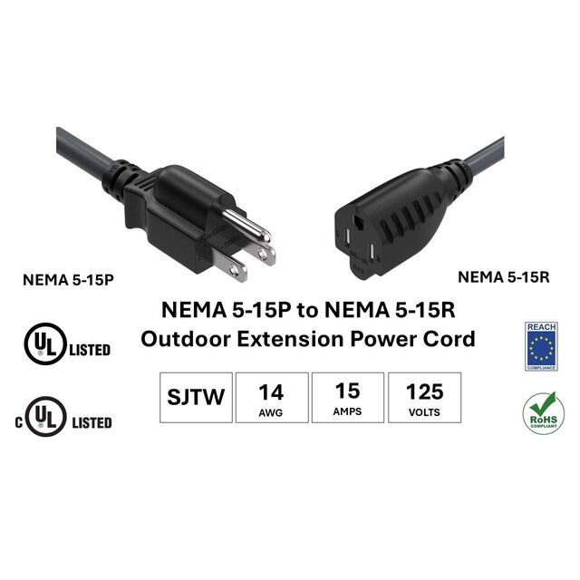 OUTDOOR EXT PWR CRD NEMA 5-15P/R