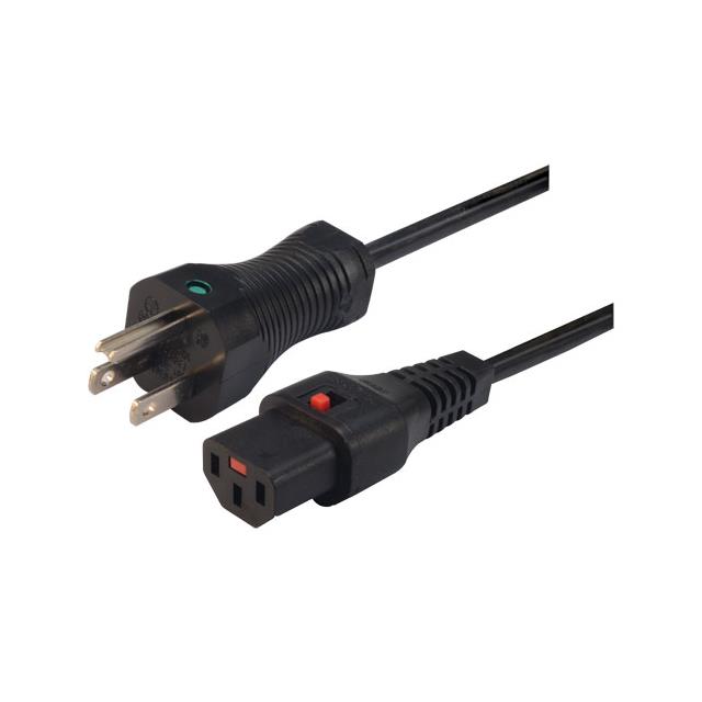 N5/15P- C13 LCK HSP BLK 10FT