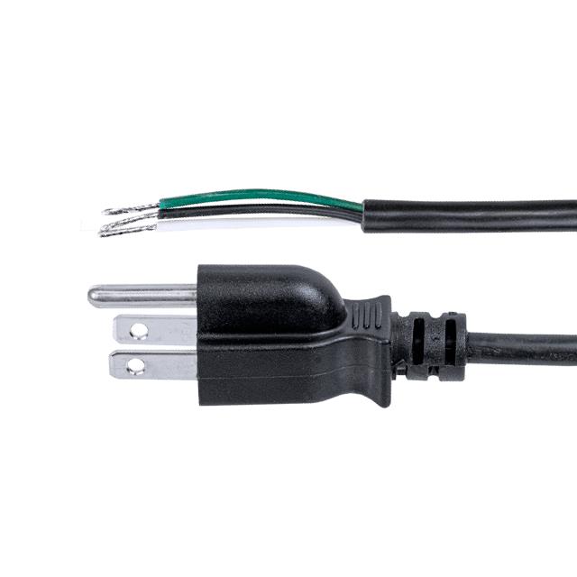 POWER CORD 5-15P TO TIN 1M BLK