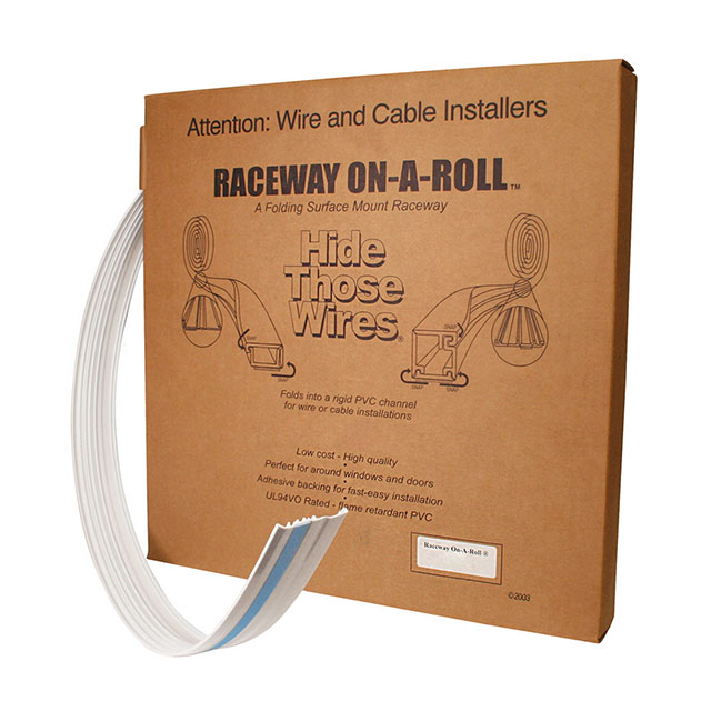 WIRE DUCT SOLID BASE ADH 50' WHT