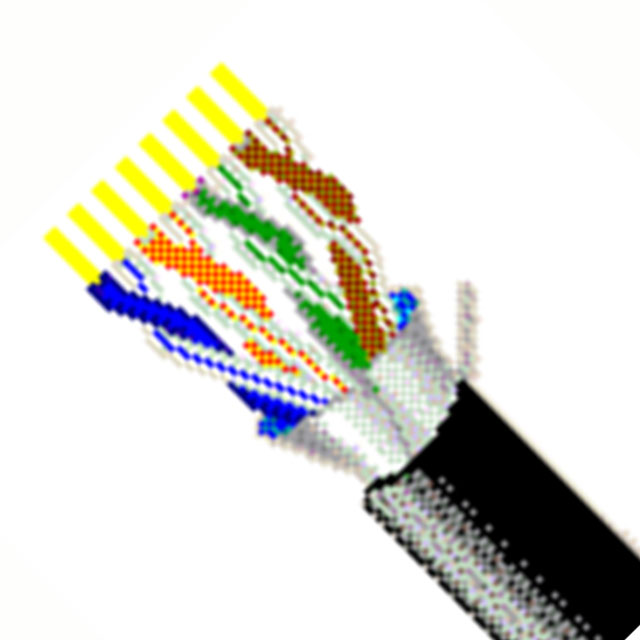 MULTI-PAIR 8COND 24AWG BLACK 50'