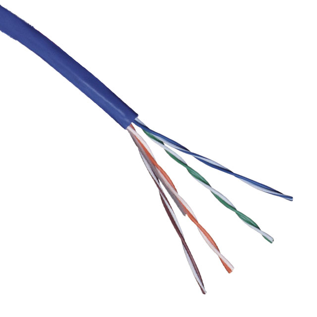 CABLE CAT5E 8CON 24AWG BLUE 500'