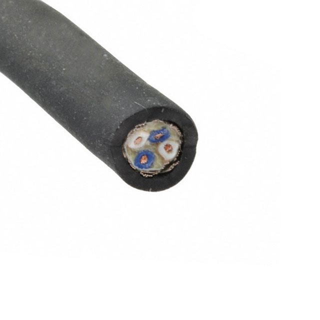 CABLE 4COND 25AWG BLK SHLD 100'