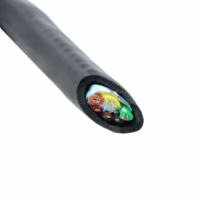 CABLE 6COND 22AWG BLK SHLD 100'