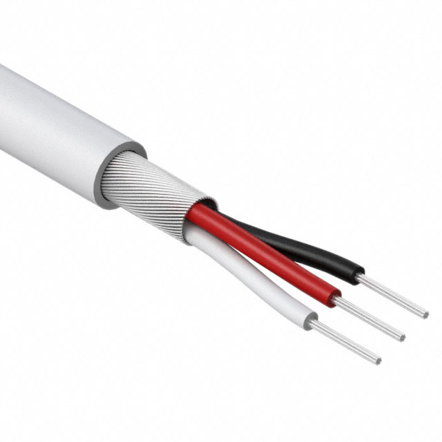 CABLE 3CON 32AWG WHT SHLD 152M