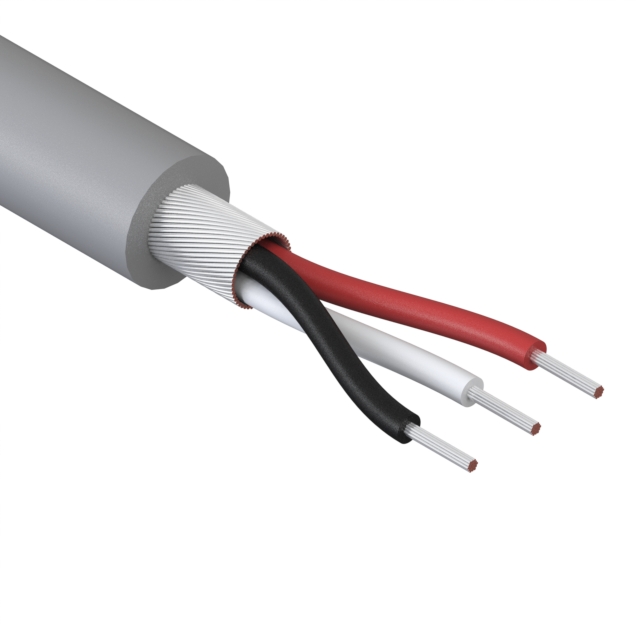 CABLE 3COND 24AWG GRAY SHLD