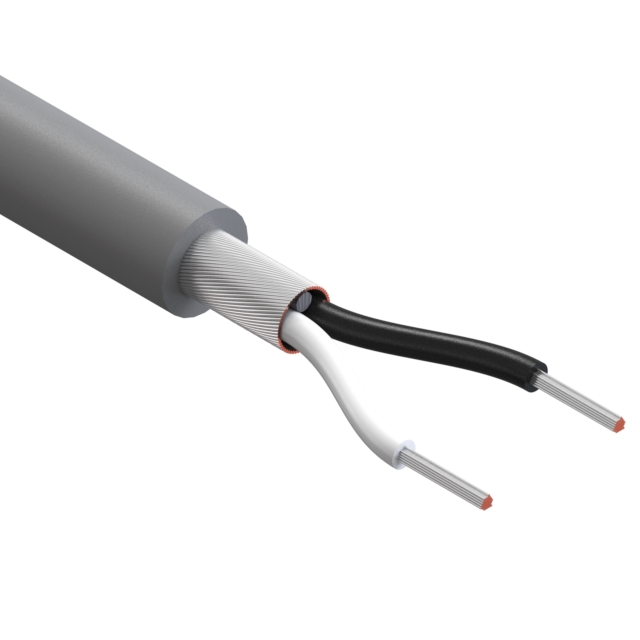 CABLE 2COND 28AWG GRAY SHLD
