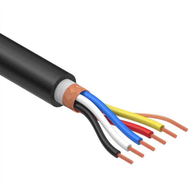 CABLE 5COND 22AWG BLACK SHLD 5M