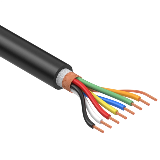 CABLE 7COND 26AWG BLK SHLD 30M