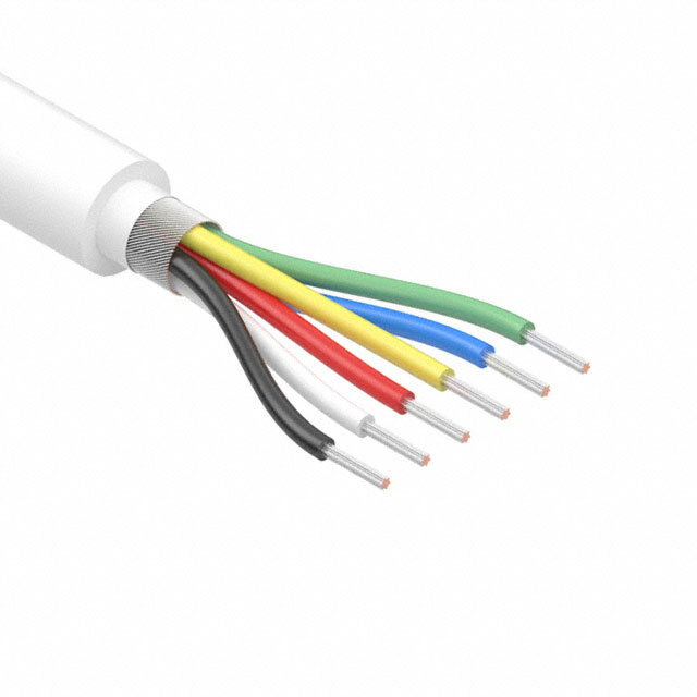 CABLE 6COND 32AWG WHITE SHLD