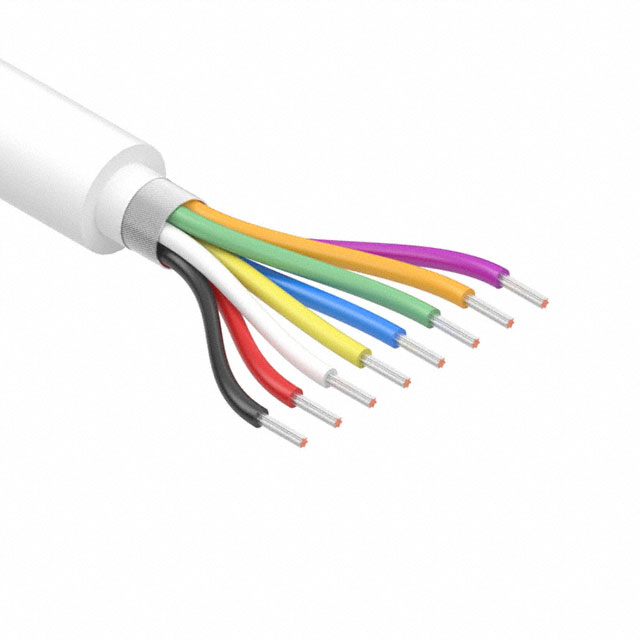 CABLE 8COND 30AWG WHITE SHLD