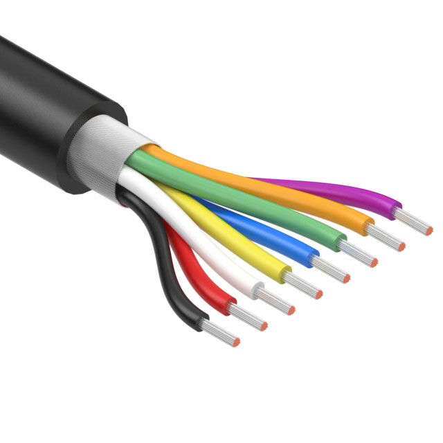 CABLE 8COND 30AWG BLACK SHLD 5M