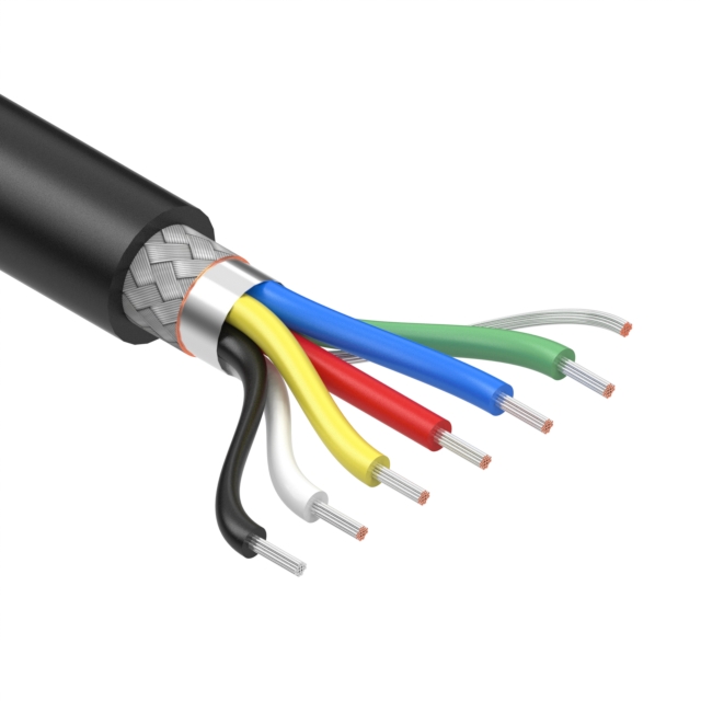 CABLE 6COND 30AWG BLACK SHLD