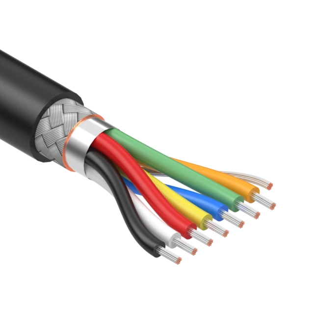 CABLE 7COND 22AWG BLACK SHLD