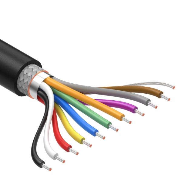 CABLE 10COND 28AWG BLK SHLD 5M