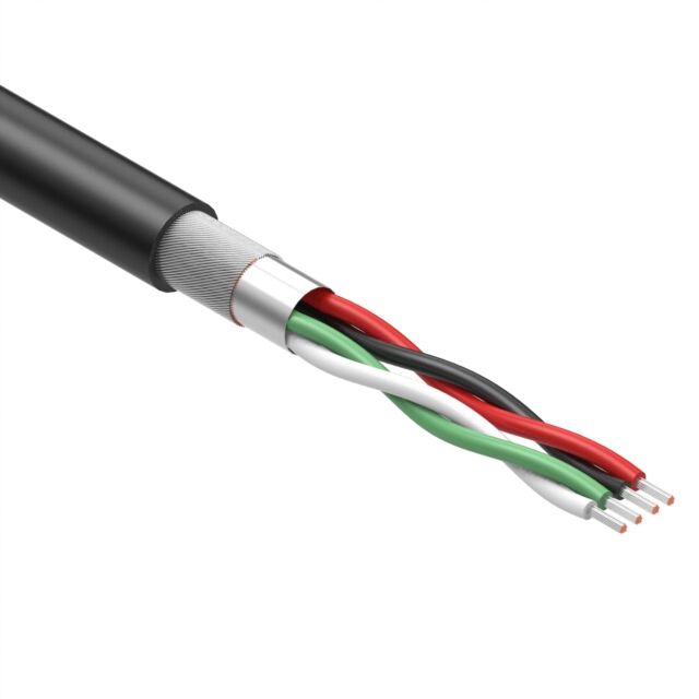 MULTI-PAIR 4COND 28AWG BLACK 30M