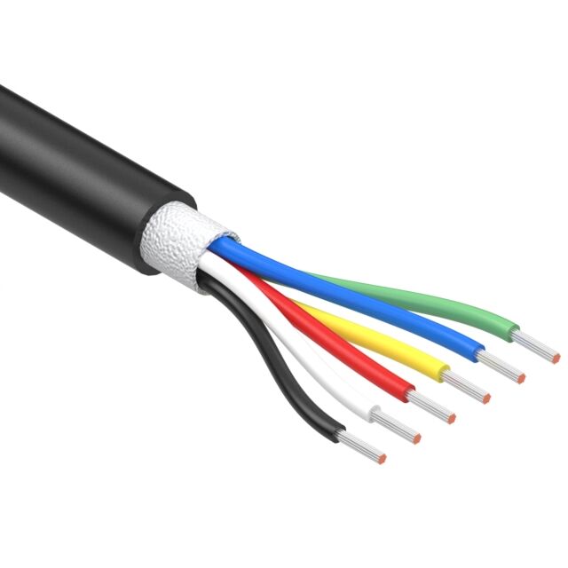 CABLE 6COND 28AWG BLACK 1M