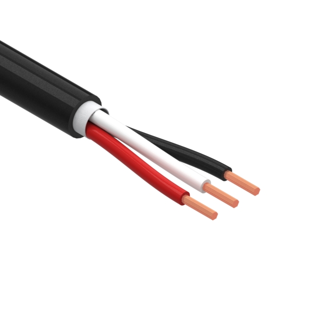 CBL 3CON 20AWG BLK TPU