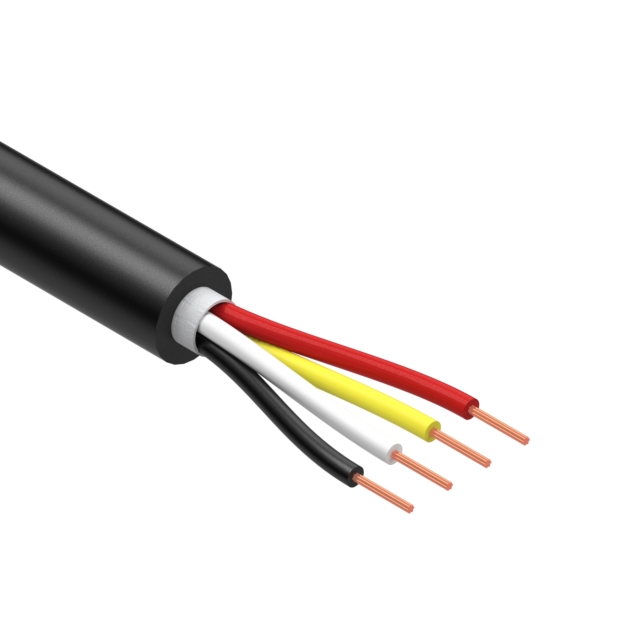 CBL 4CON 30AWG BLK TPU