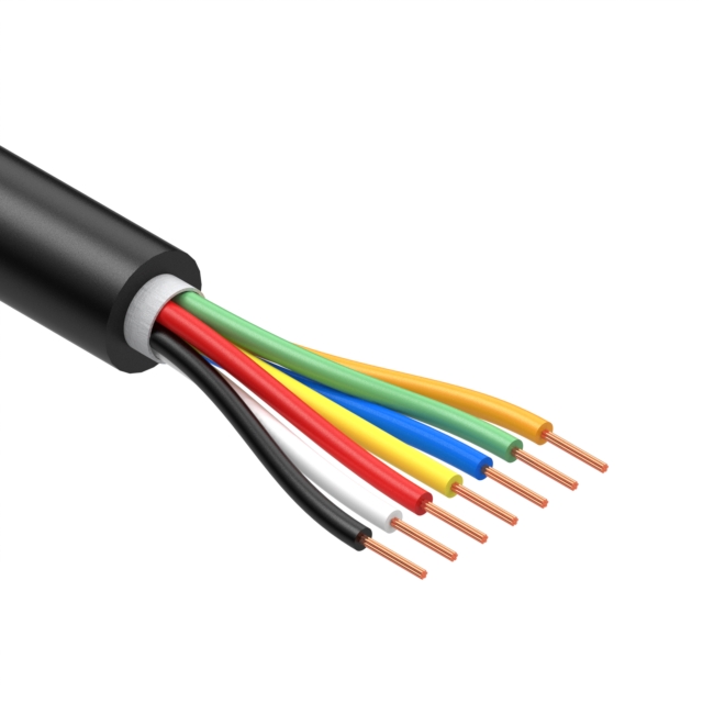 CBL 7CON 30AWG BLK TPU