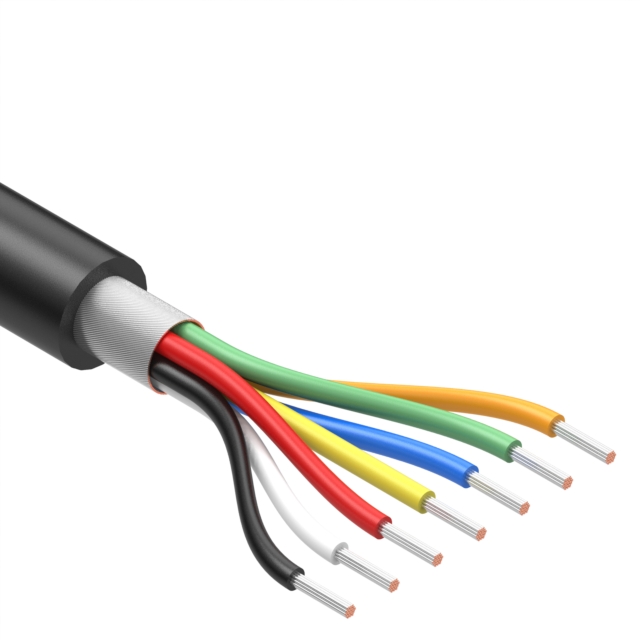 CABLE 7COND 28AWG BLACK SHLD