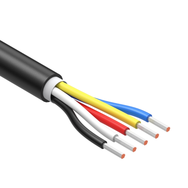 CBL 5CON 20AWG BLK BIO