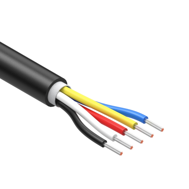 CBL 5CON 30AWG BLK BIO