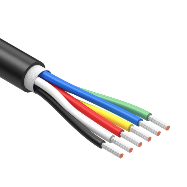 CBL 6CON 20AWG BLK BIO