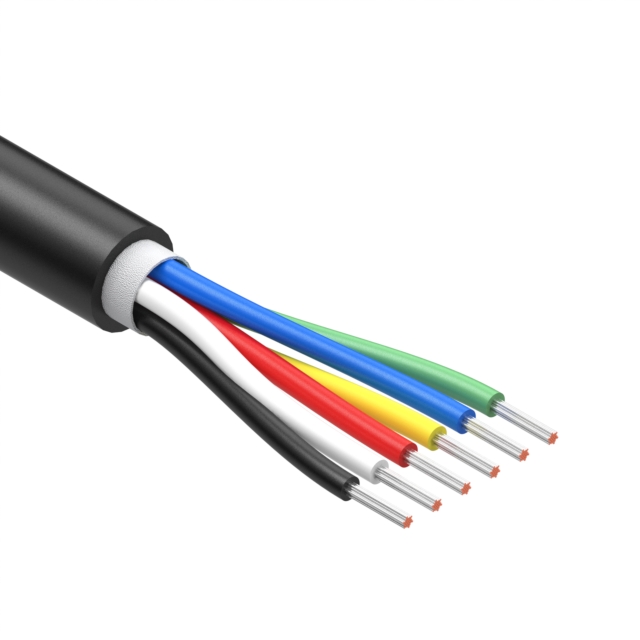 CBL 6CON 30AWG BLK BIO