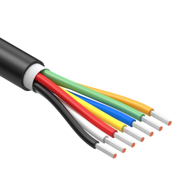 CBL 7CON 18AWG BLK BIO