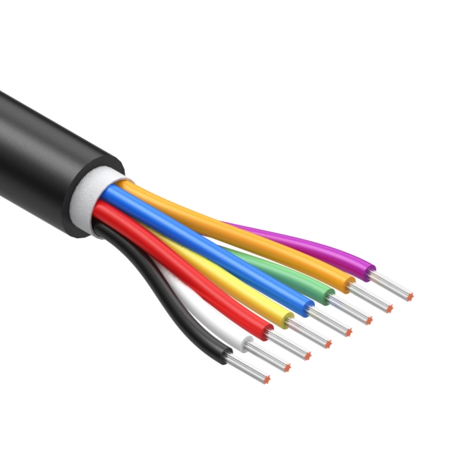 CBL 8CON 26AWG BLK BIO METER